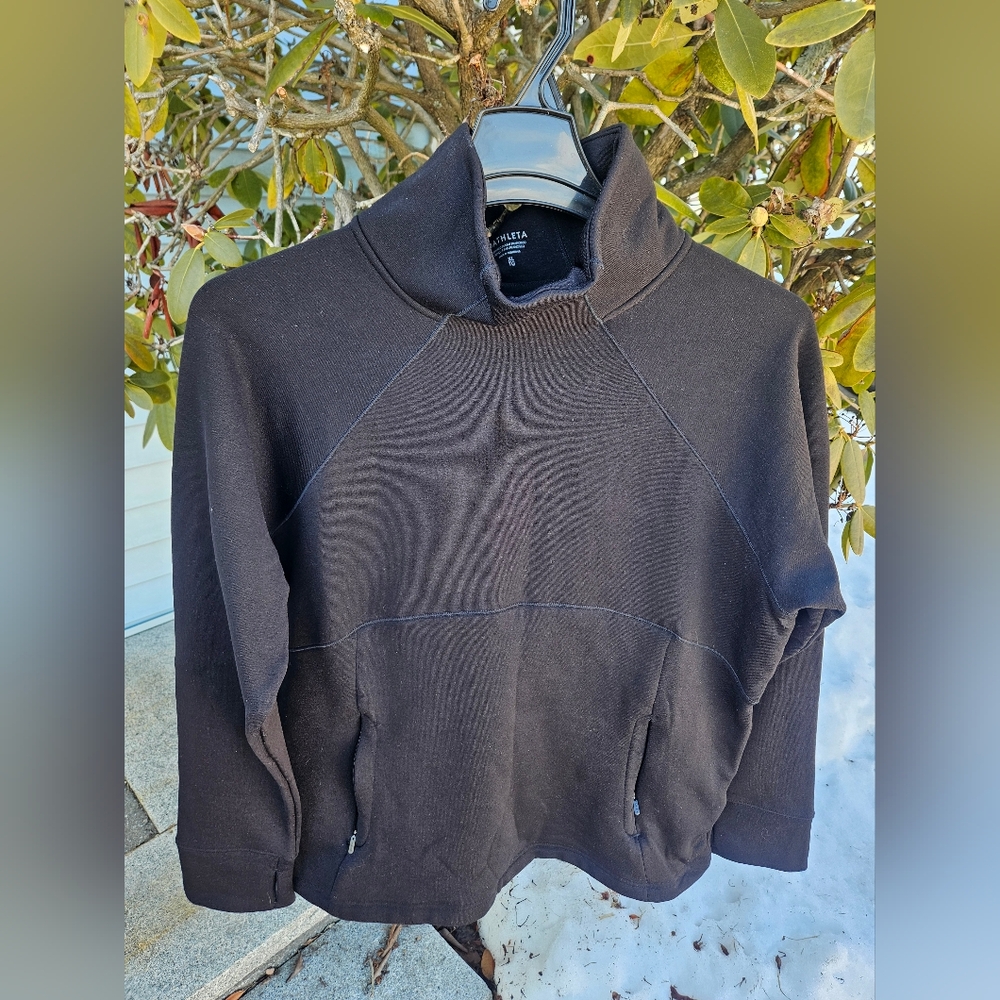 Athleta Altitude Polartec Funnel Neck Black Sweatshirt